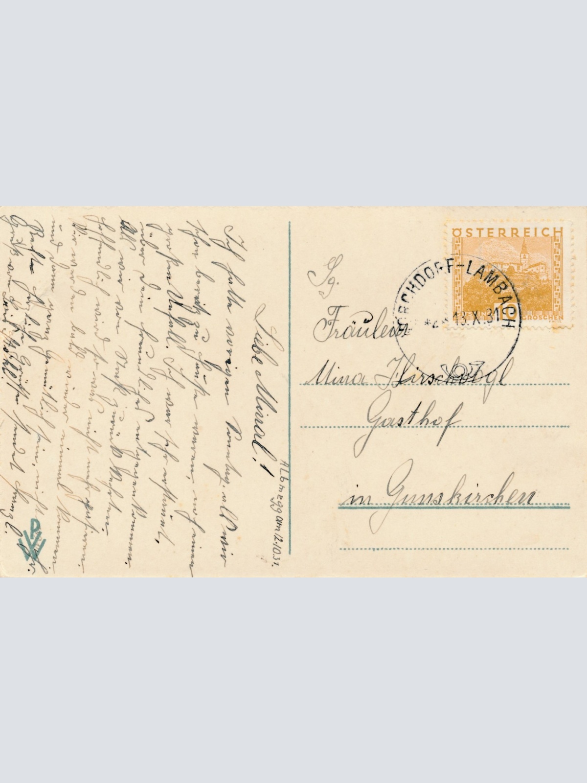 AK vom Schloß Almegg und Gasthof zur Hoftaverne OÖ Ansichtskarte (15305)