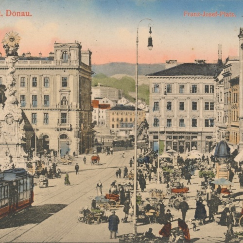 AK aus Linz Franz Josef Platz Oberösterreich Ansichtskarte (15372)