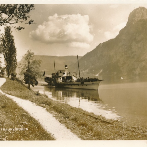 AK aus Traunkirchen mit Dampfer Oberösterreich Ansichtskarte (15408)