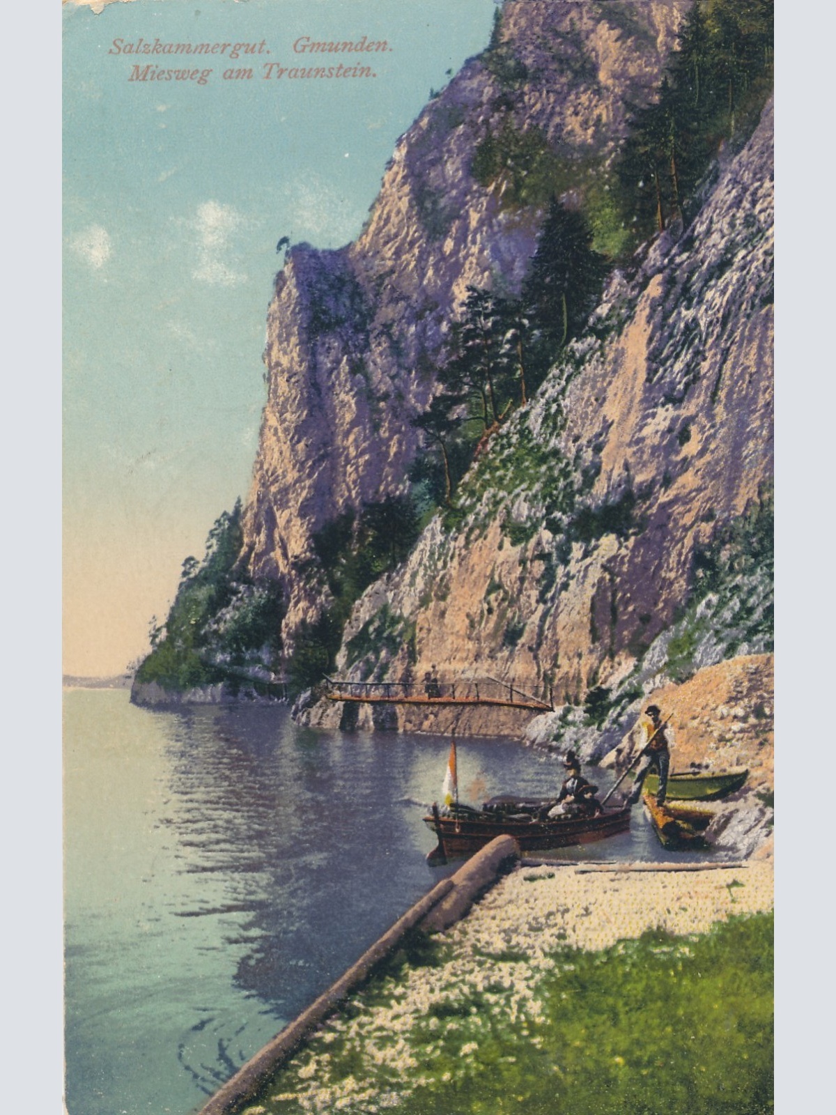 AK aus Gmunden Miesweg am Traunstein Oberösterreich Ansichtskarte (15402)