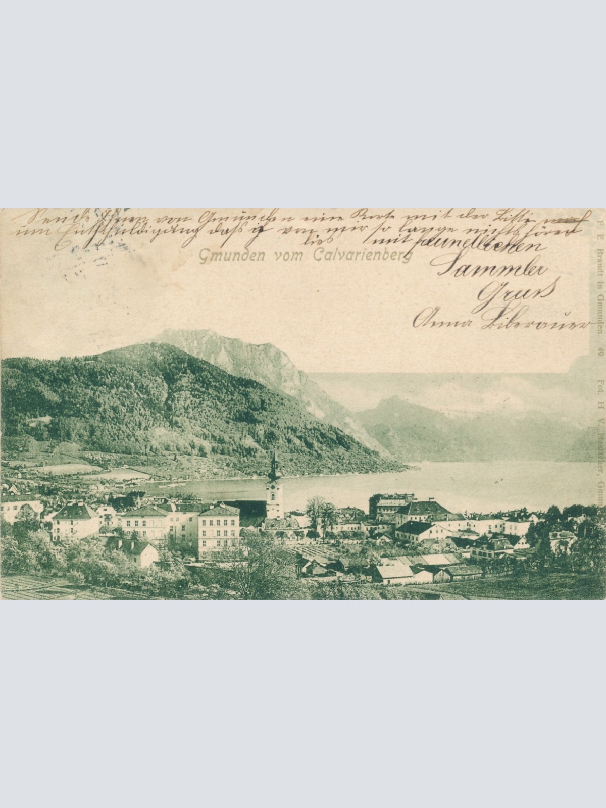 AK aus Gmunden vom Calvarienberg OÖ Ansichtskarte (15630)