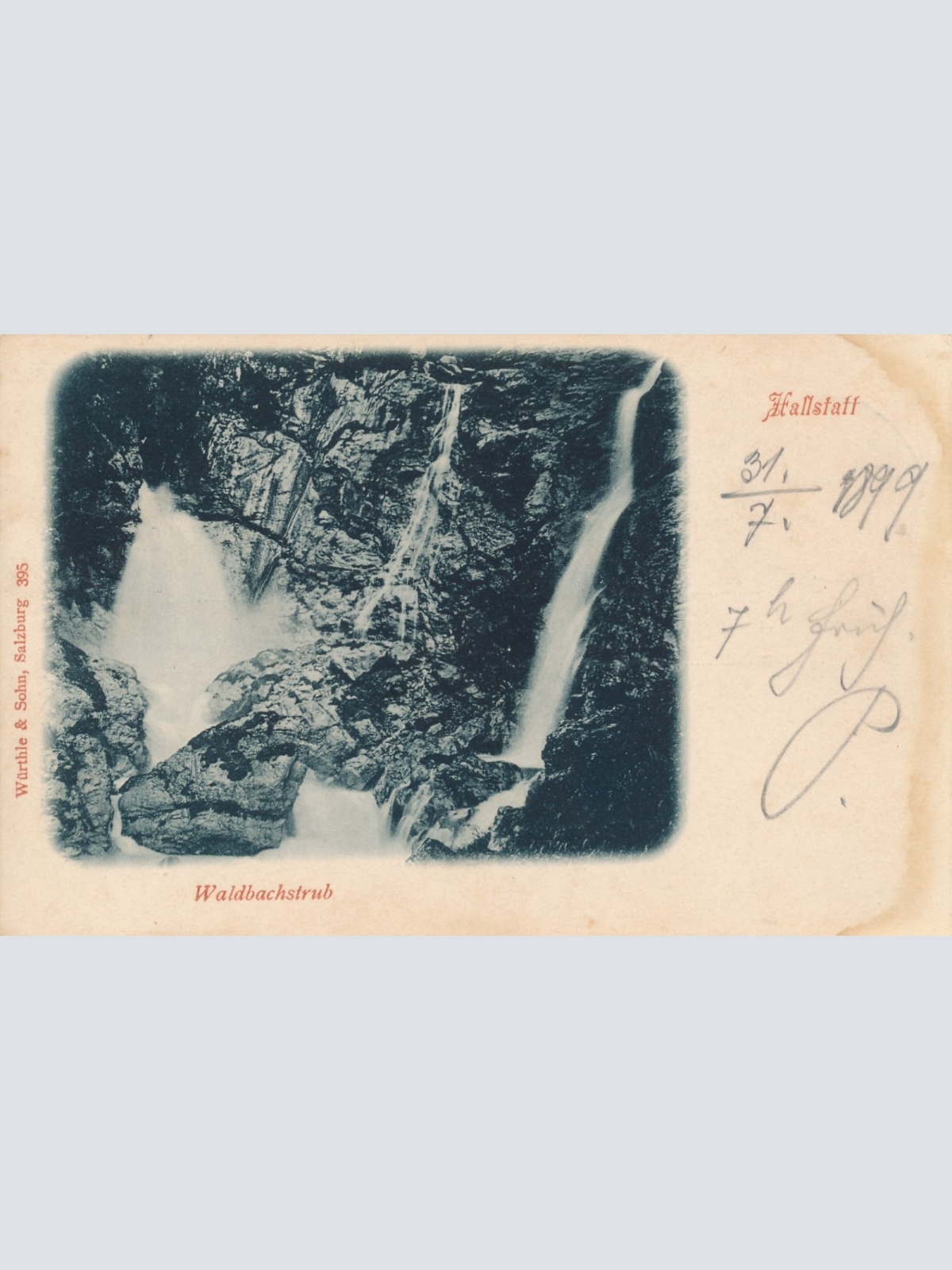 AK aus Hallstatt Waldbachstrub Wasserfall OÖ Ansichtskarte (15635)