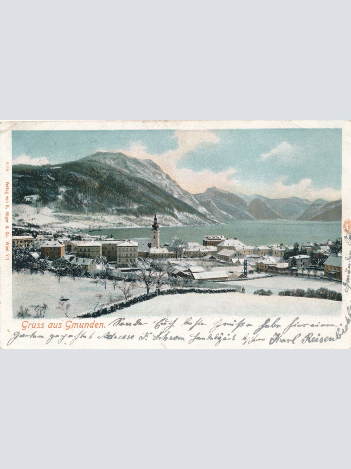 AK aus Gmunden Winter Karte OÖ Ansichtskarte (15614)