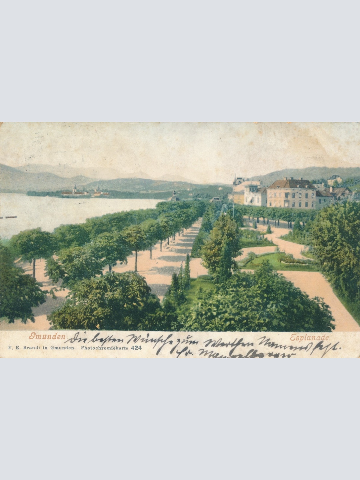 AK aus Gmunden Esplanade OÖ Ansichtskarte (15624)