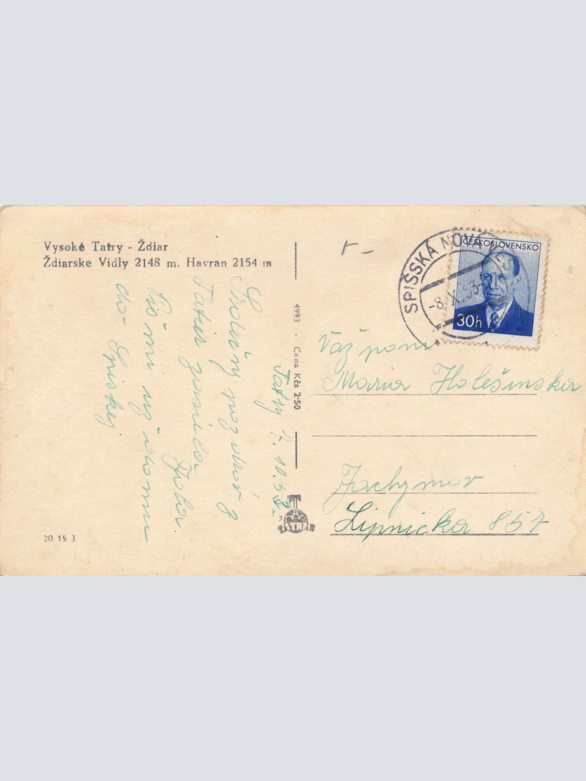 AK aus Vysoke Tatry Zdiar Tschechoslowakei Ansichtskarte (15165)
