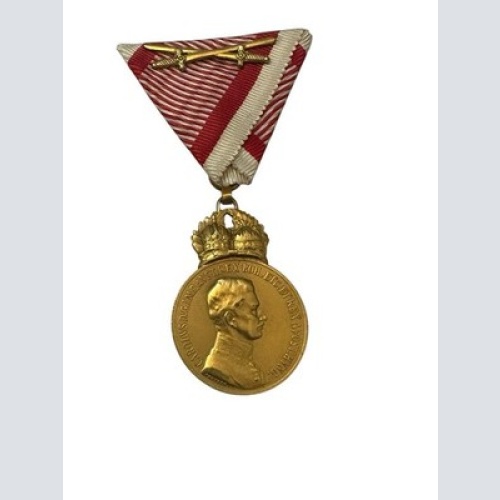 Militär Verdienstmedaille Signum Laudum mit Schwertern Kaiser Karl KuK