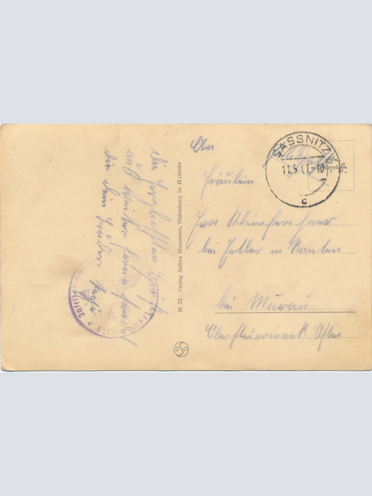 AK Zerstörer Erich Giese 1941 Sassnitz nach Murau Ansichtskarte (16323)