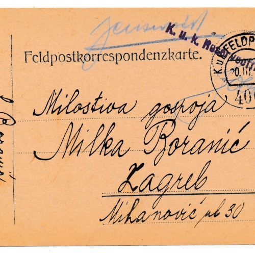 Feldpostkarte Nr. 406 K.K Reserveoffizierschule (16338)