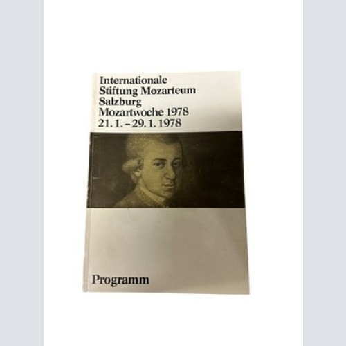 Internationale Stiftung Mozarteum Salzburg ; Mozartwoche 1978 vom 21. Jänner bis
