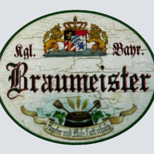 Nostalgie Holzschild Bayern Königlich Bayerischer Braumeister Hopfen Malz Schild