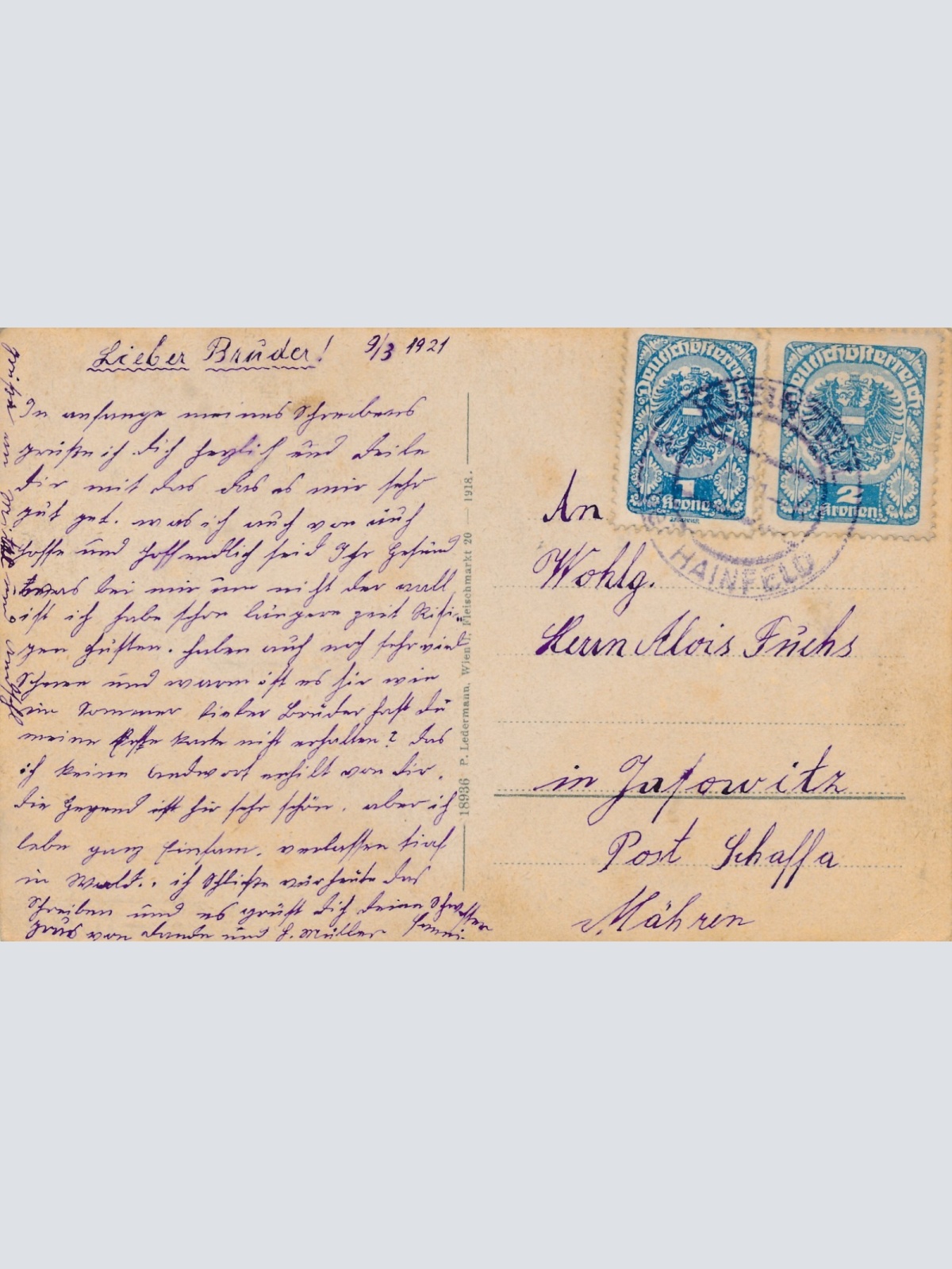 AK aus Hainfeld Niederösterreich Ansichtskarte (16315)