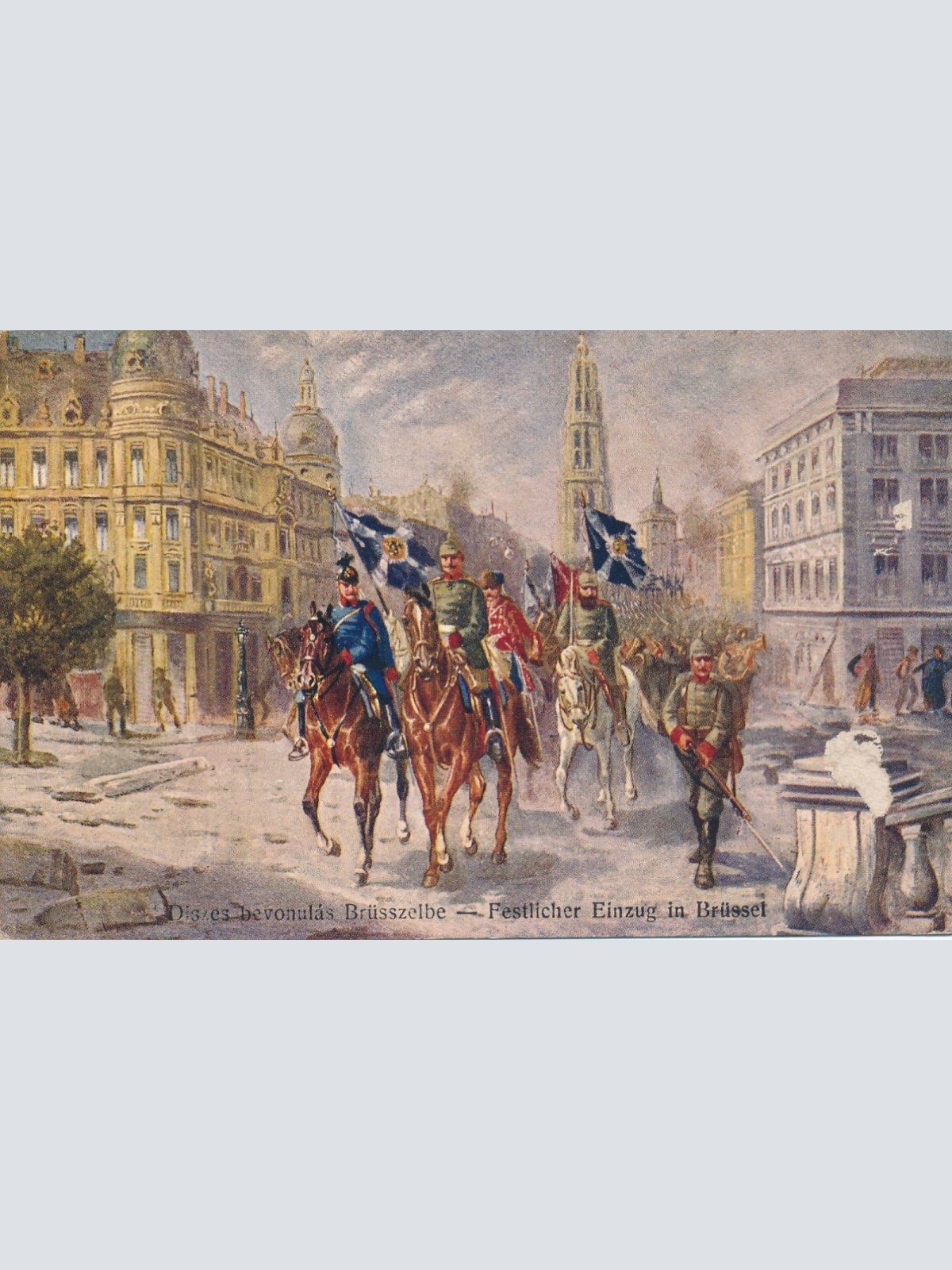 AK Militaria Festlicher einzug in Brüssel Ansichtskarte (16484)
