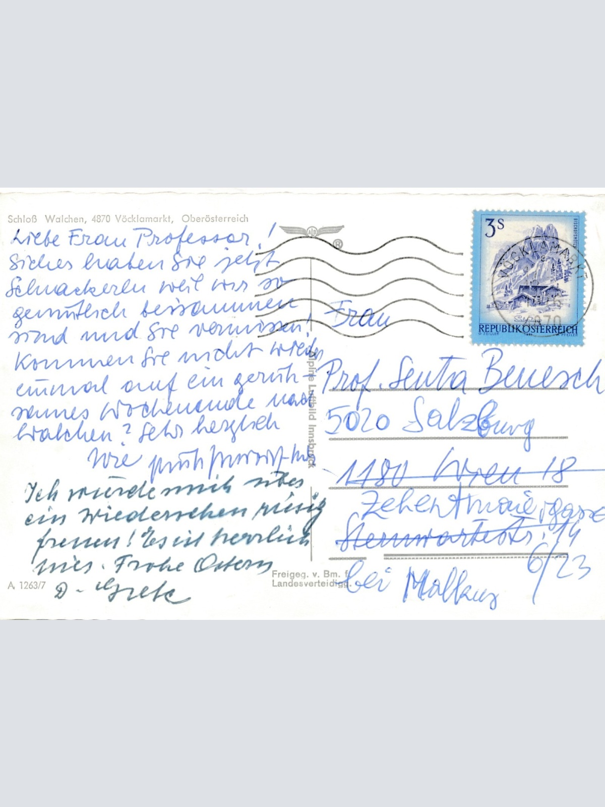 AK aus Vöcklamarkt Schloß Walchen Oberösterreich Ansichtskarte (16656)