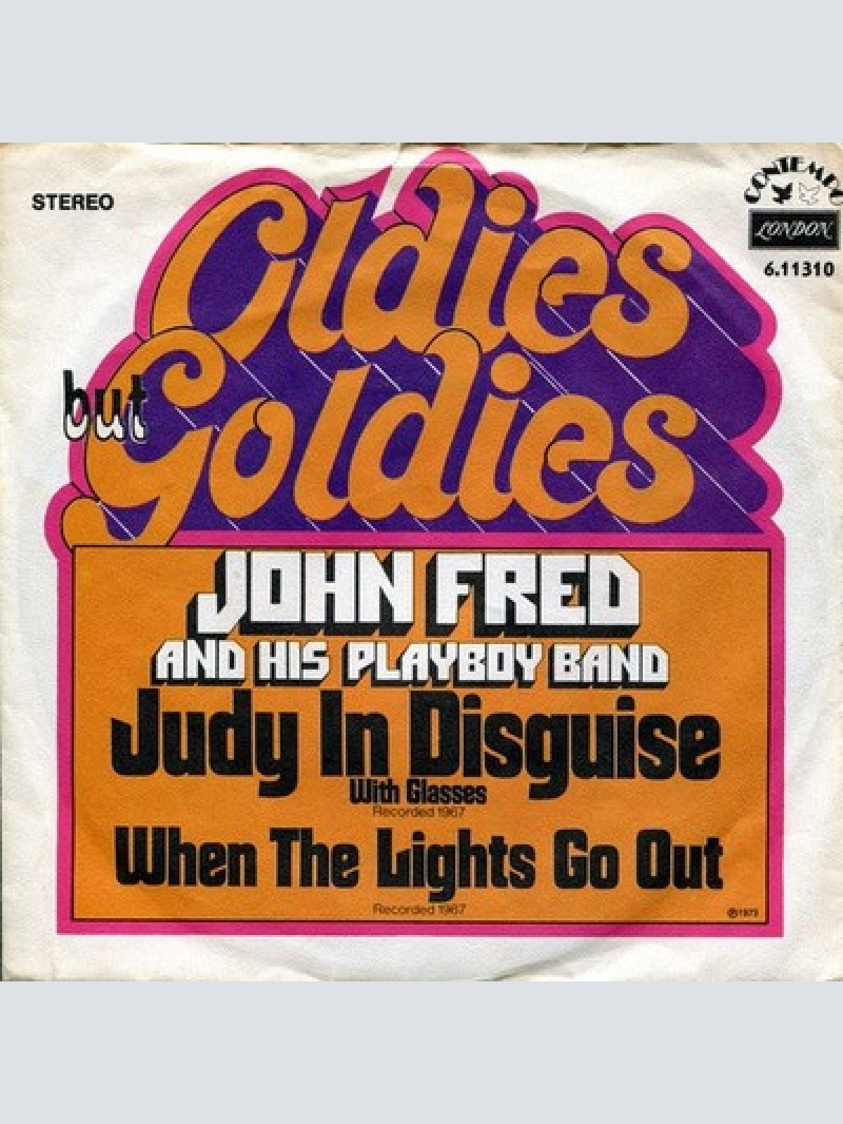 7", Single, RE John Fred & His Playboy Band - Judy In Disguise (With Glasses)