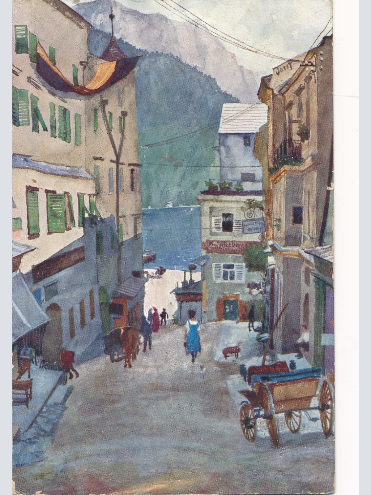 AK aus Gmunden Kirchengasse Oberösterreich Ansichtskarte (16724)