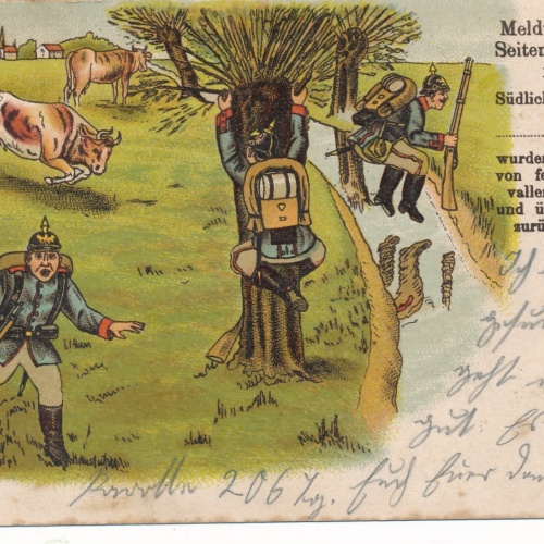 Litho- Karte Militaria Meldung von der Patrouille Ansichtskarte (16582)