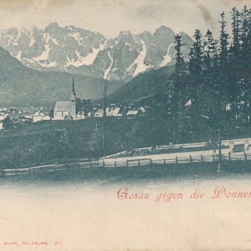 AK aus Gosau gegen die Donnerkogeln Oberösterreich Ansichtskarte (16775)