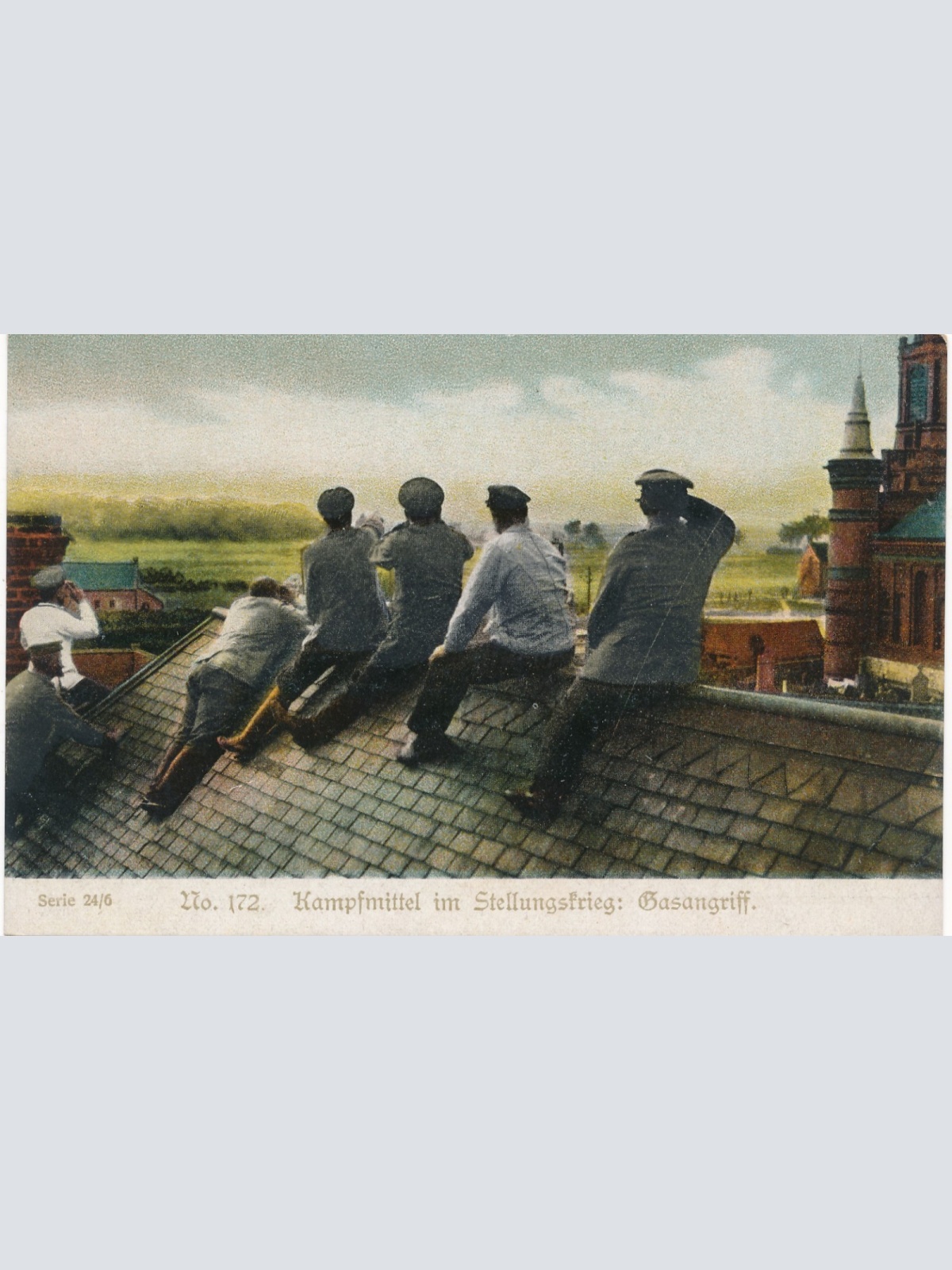 AK aus Militaria Kampfmittel im Stellungskrieg Gasangriff Ansichtskarte (16748)