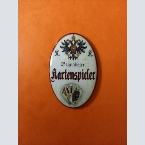 Nostalgie KuK Flaschenöffner Magnet Begnadeter Kartenspieler