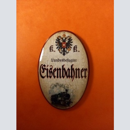 Nostalgie KuK Flaschenöffner Magnet Landesbefugter Eisenbahner