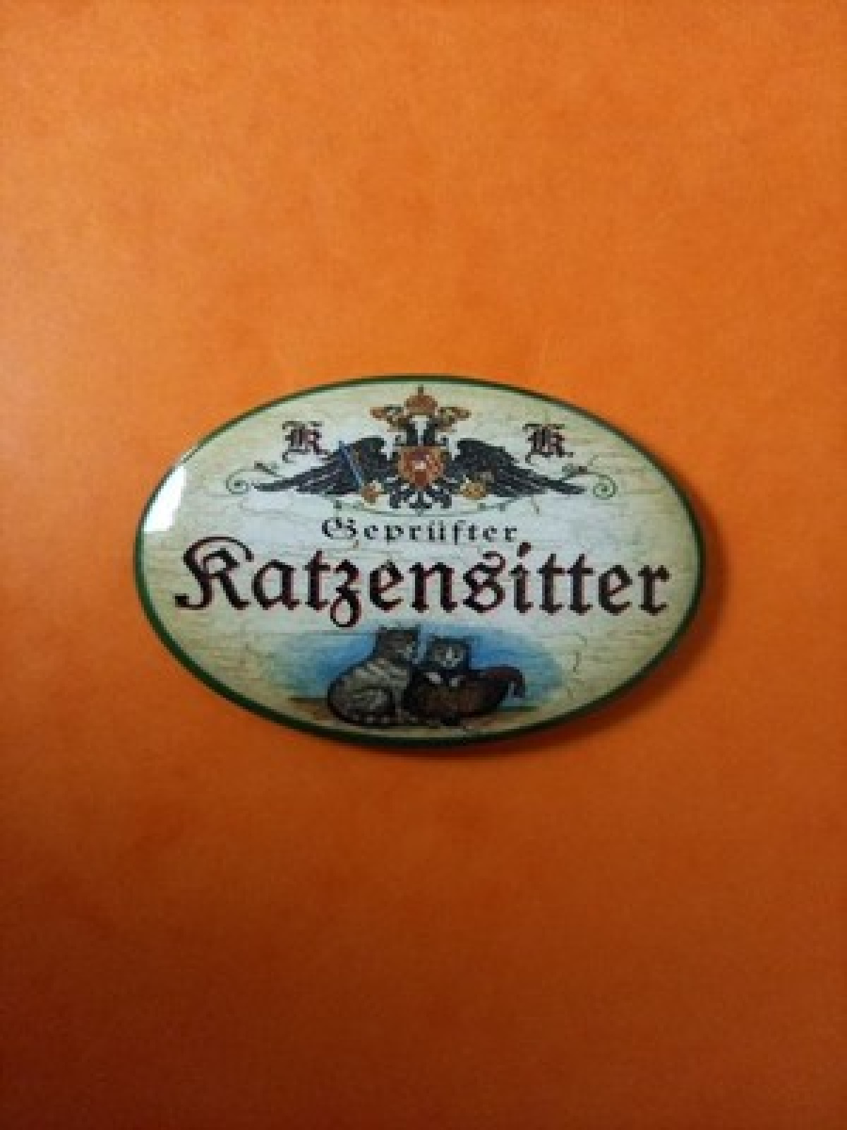 Nostalgie KuK Flaschenöffner Magnet Geprüfter Katzensitter