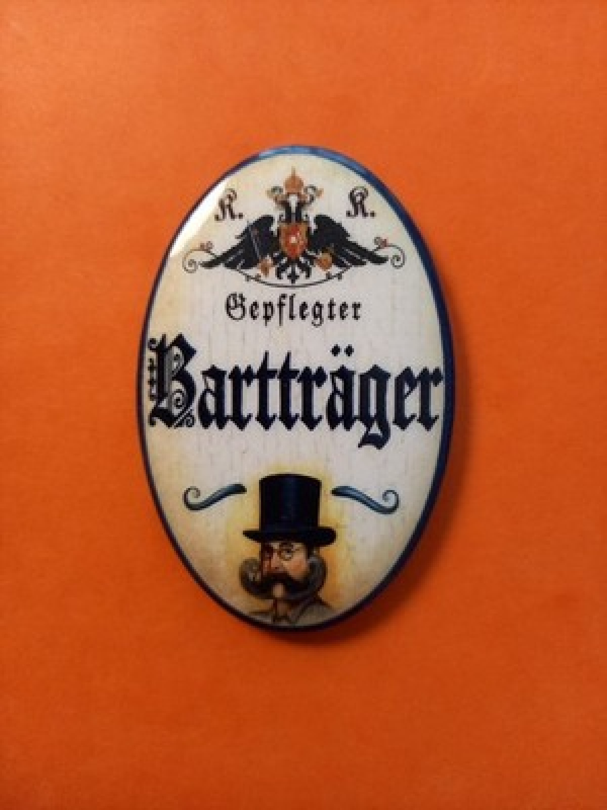 Nostalgie KuK Flaschenöffner Magnet Gepflegter Bartträger