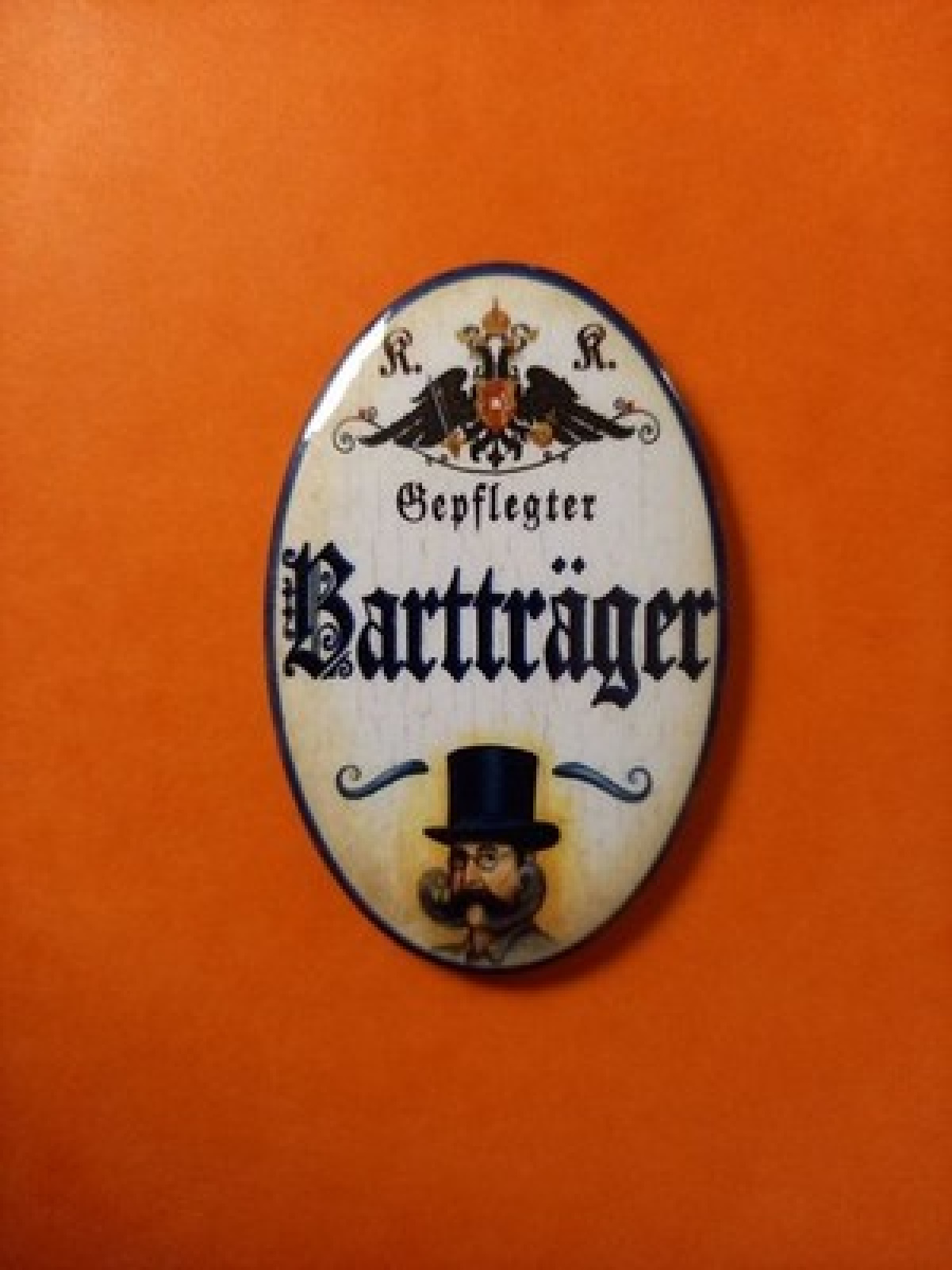Nostalgie KuK Flaschenöffner Magnet Gepflegter Bartträger