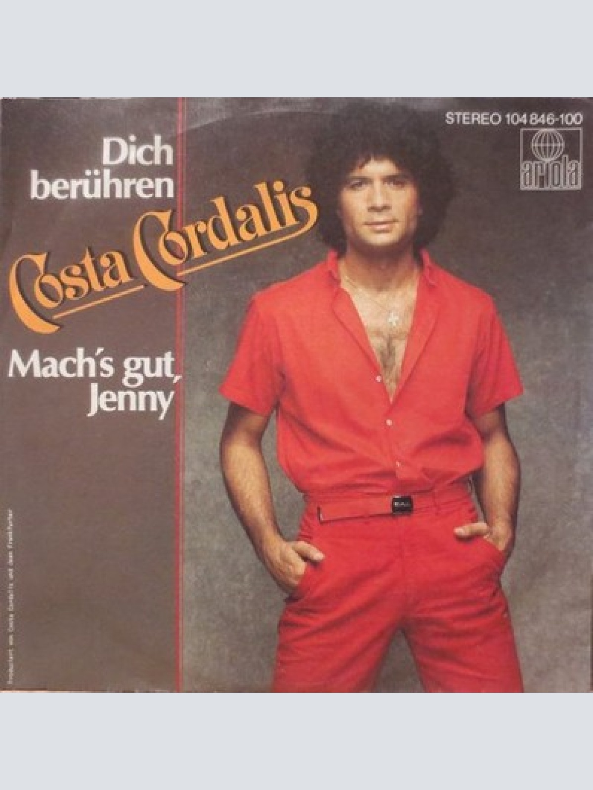7", Single Costa Cordalis - Dich Berühren / Mach's Gut, Jenny