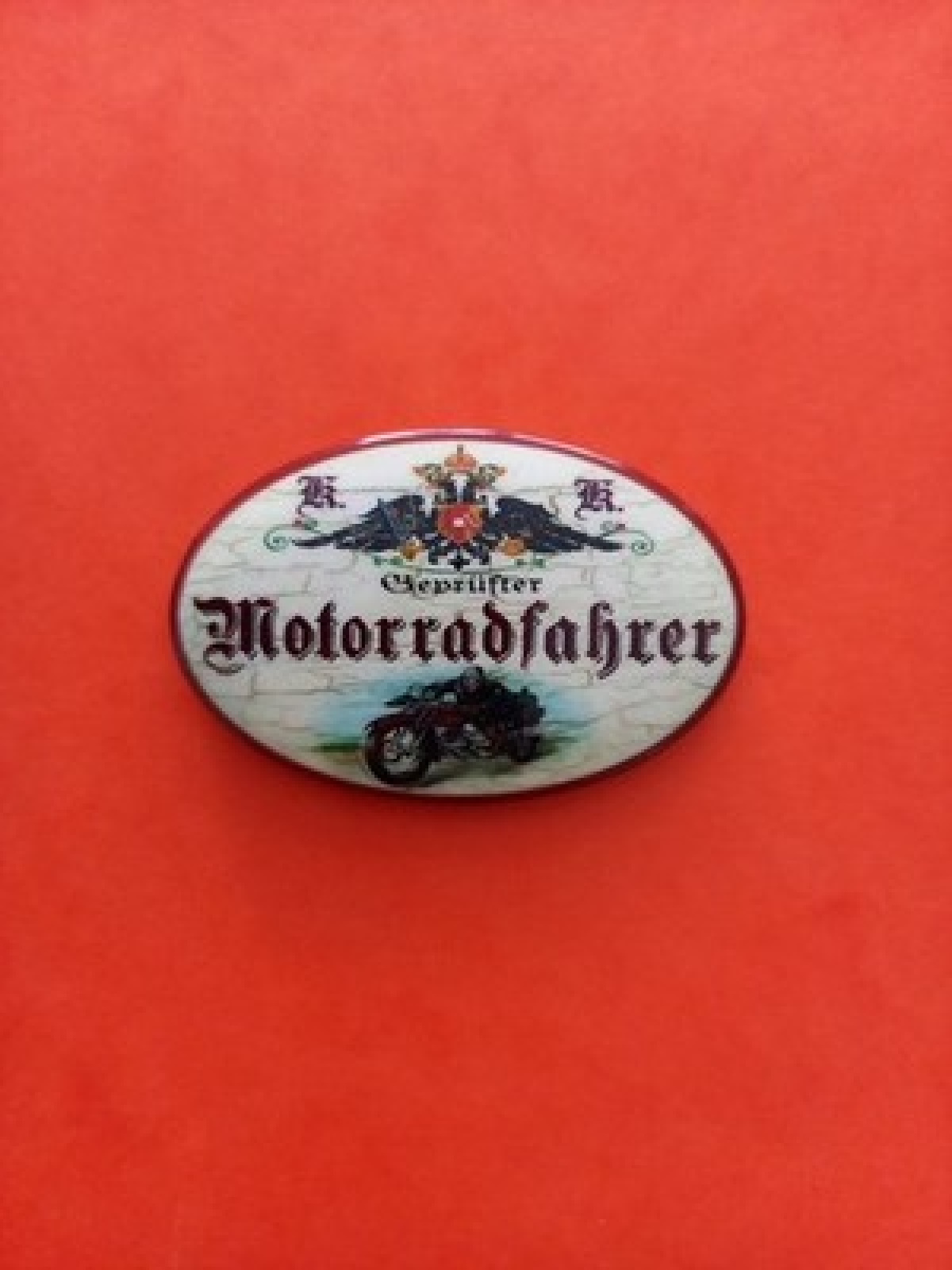 Nostalgie KuK Flaschenöffner Magnet Geprüfter Motorradfahrer