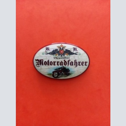 Nostalgie KuK Flaschenöffner Magnet Geprüfter Motorradfahrer