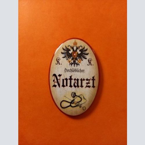 Nostalgie KuK Flaschenöffner Magnet Hochlöbliche Notarzt