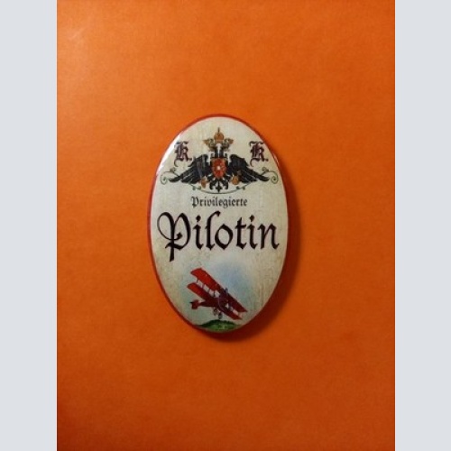 Nostalgie KuK Flaschenöffner Magnet Privilegierte Pilotin