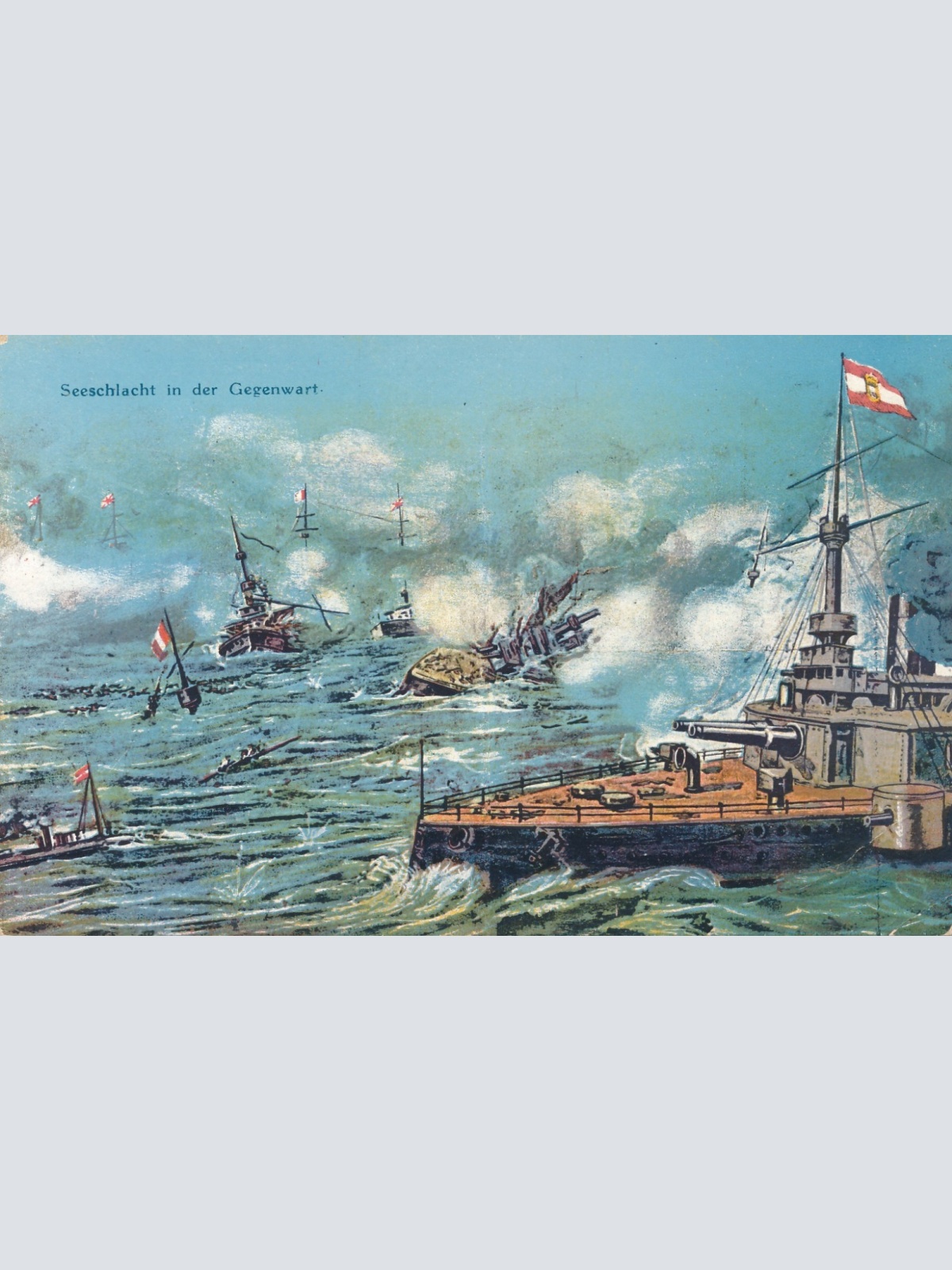 AK Seeschlacht in der Gegenwart Ansichtskarte (16896)