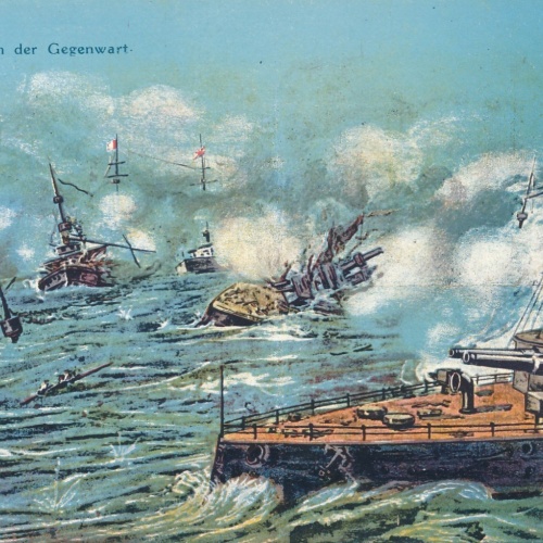 AK Seeschlacht in der Gegenwart Ansichtskarte (16896)