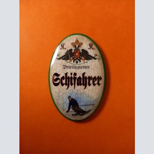 Nostalgie KuK Flaschenöffner Magnet Privilegierter Schifahrer