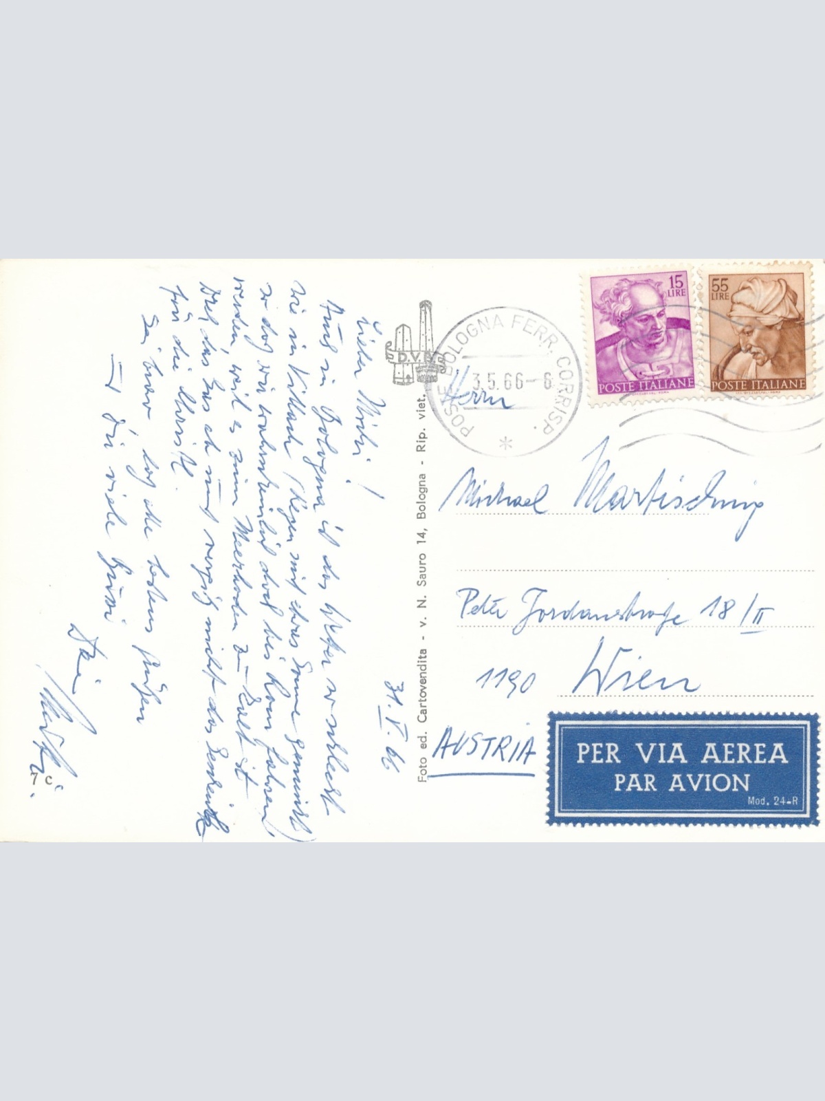 AK aus Ricordo di Bologna Italien Ansichtskarte (17102)