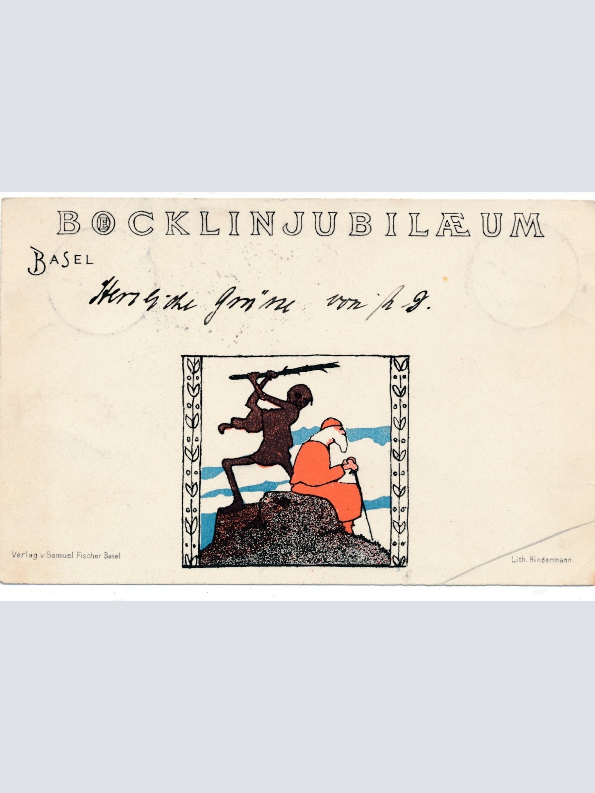 AK aus Basel Schweiz Bocklinjubiläum Ansichtskarte (16912)