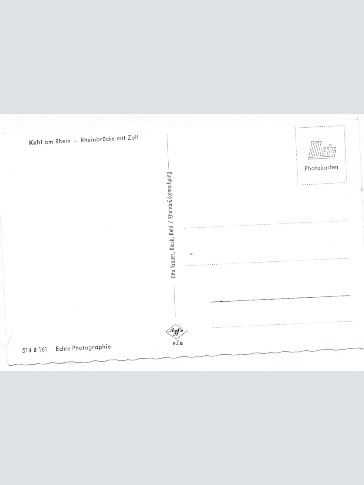 AK aus Kehl am Rhein Rheinbrücke mit Zoll Baden Württember Ansichtskarte (16926)