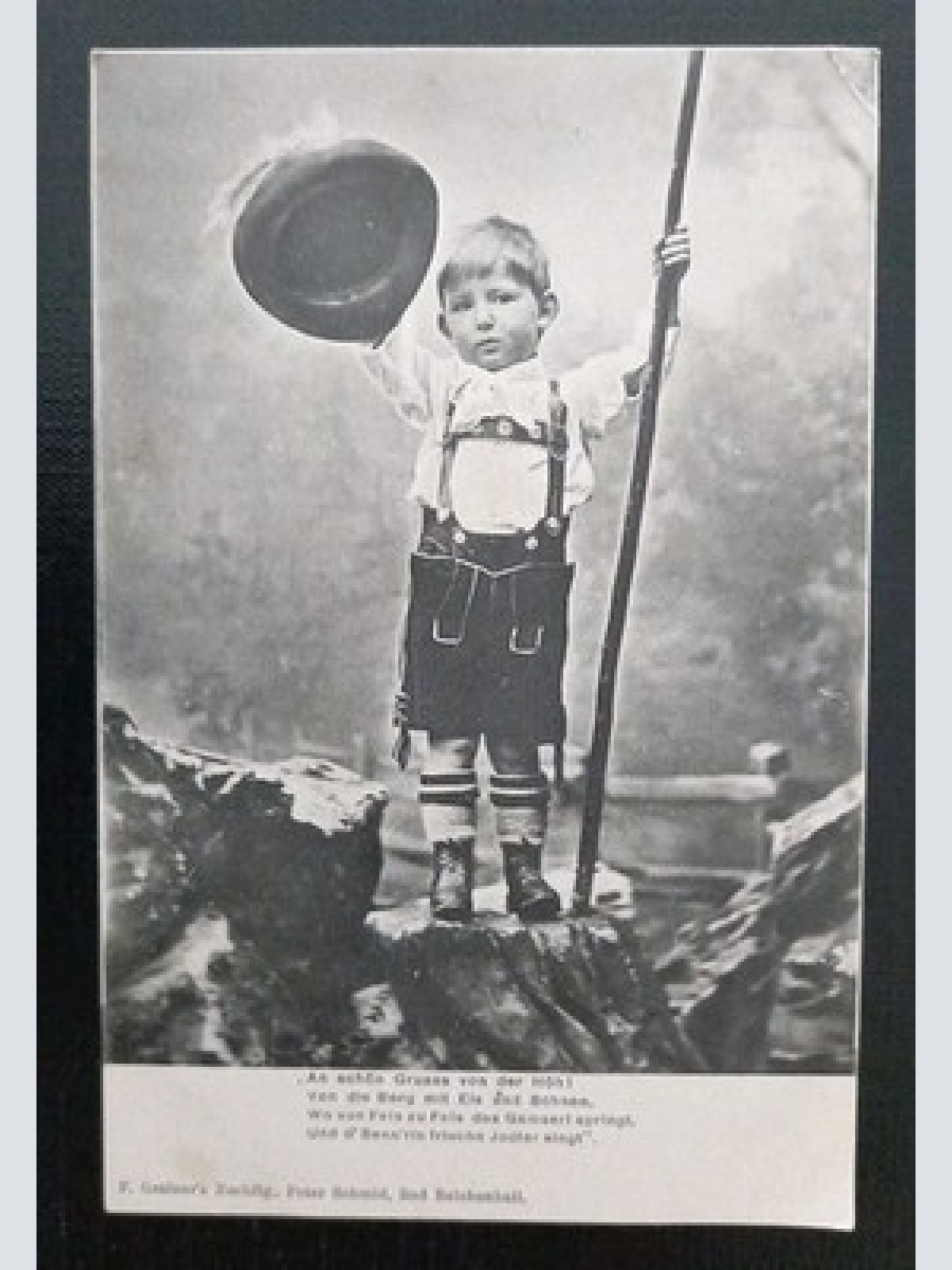 Junge Mit Lederhose Hut Stock Am Berg Tracht Gr A0005 K