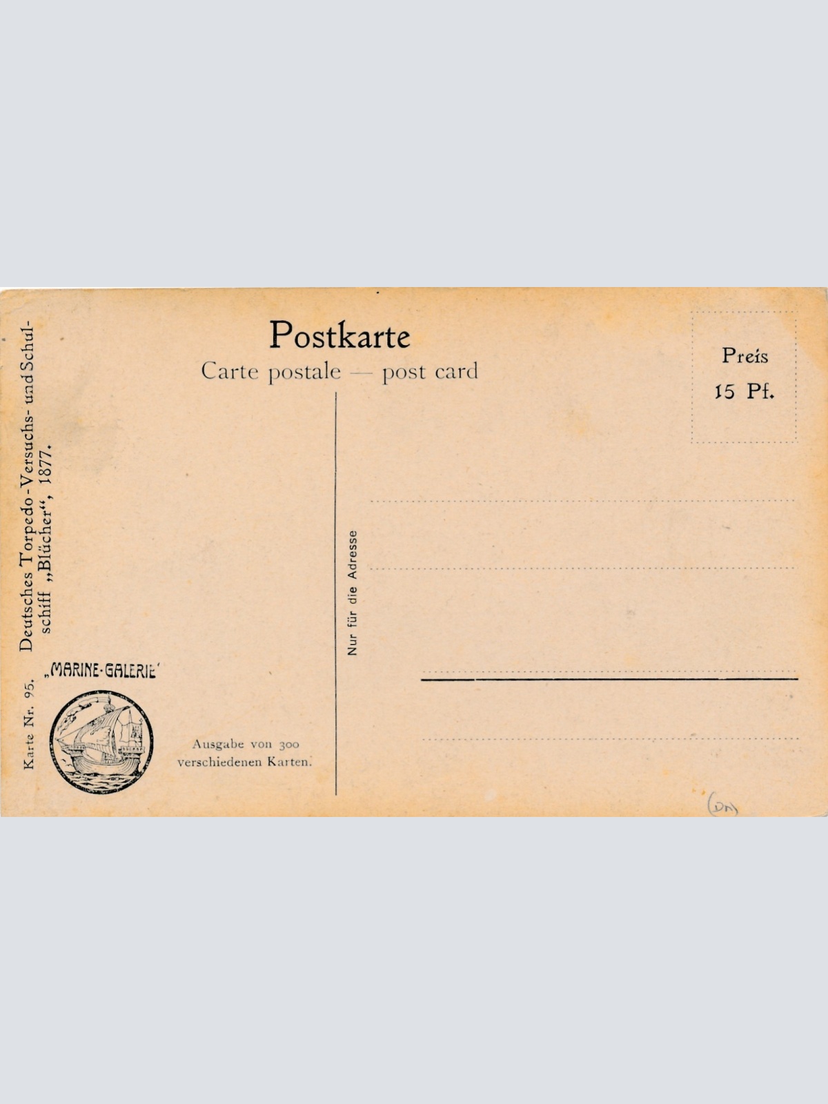 AK Deutsches Torpedoschiff Blücher 1877 Ansichtskarte (16990)