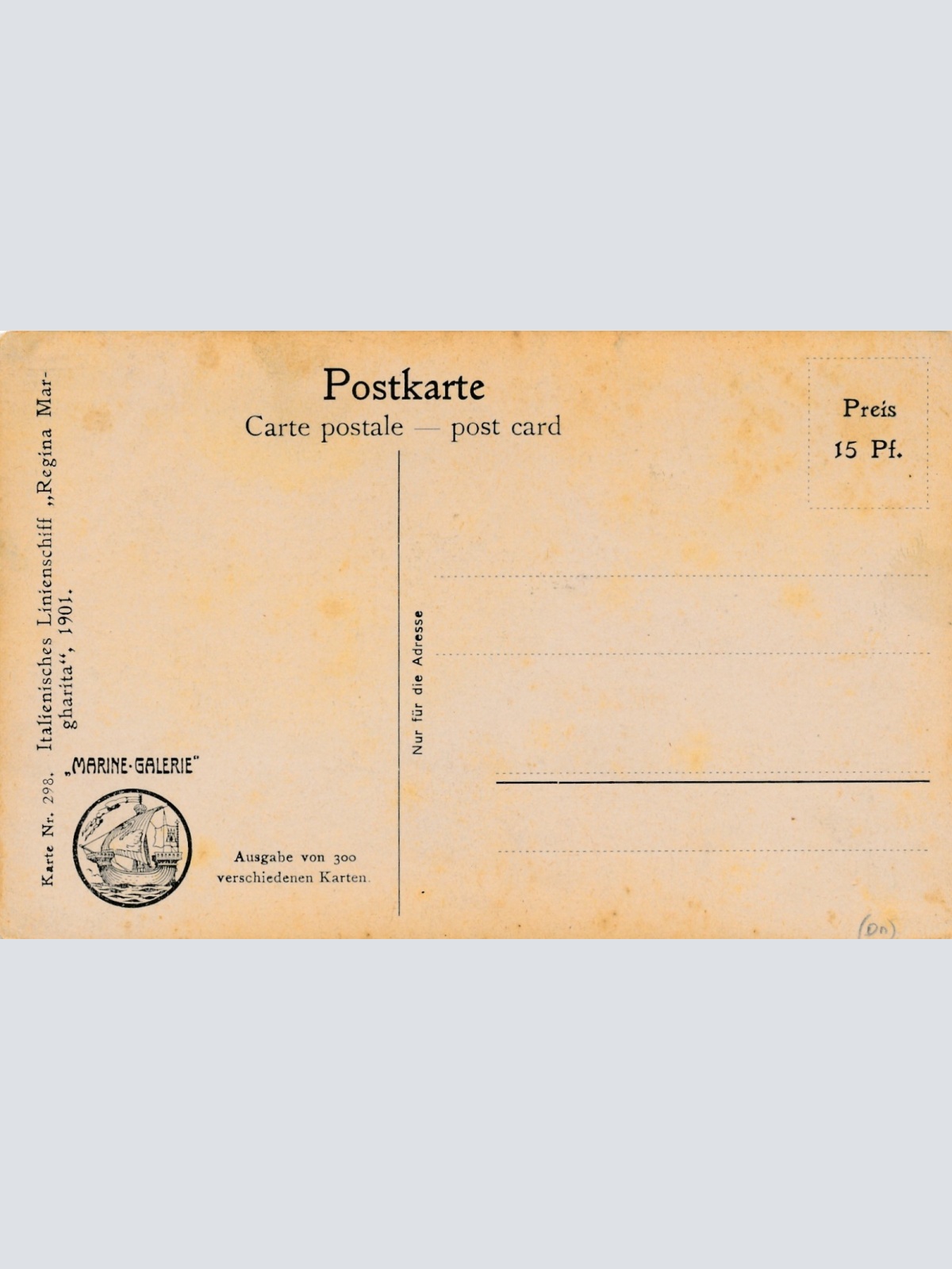 AK Italienisches Linienschiff Regina Margharita Ansichtskarte (16989)