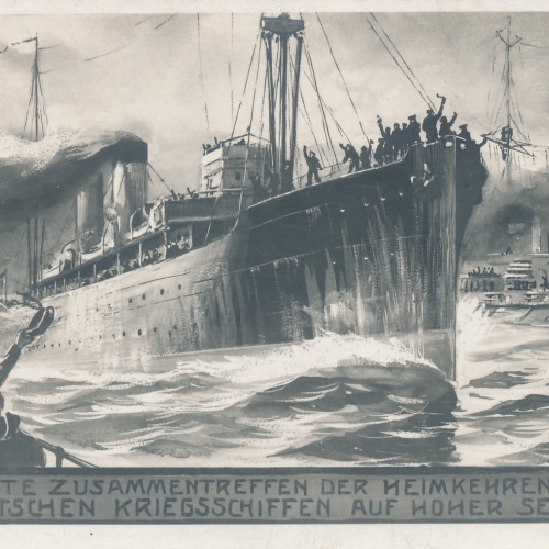 AK das erste zusammentreffen der Heimkehrer Schiffe Boote, Ansichtskarte (17057)