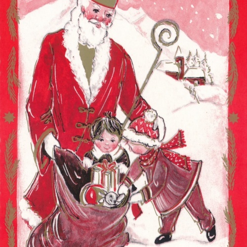 AK Gruß vom Nikolo - Nikolaus Ansichtskarte (17179)