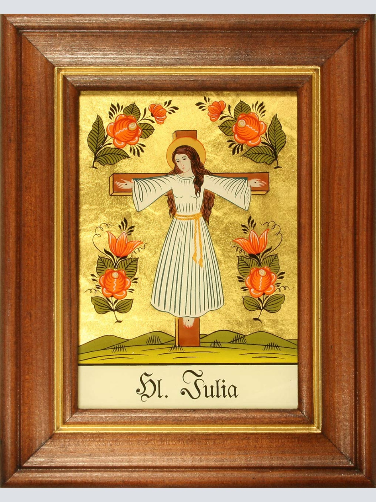 Hinterglaswerkstätten - Hinterglasbild/Patronatsbild Hl. Julia v. Karth mit