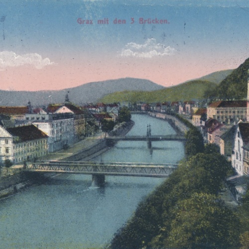 AK aus Graz mit den drei Brücken Steiermark Ansichtskarte (17325)
