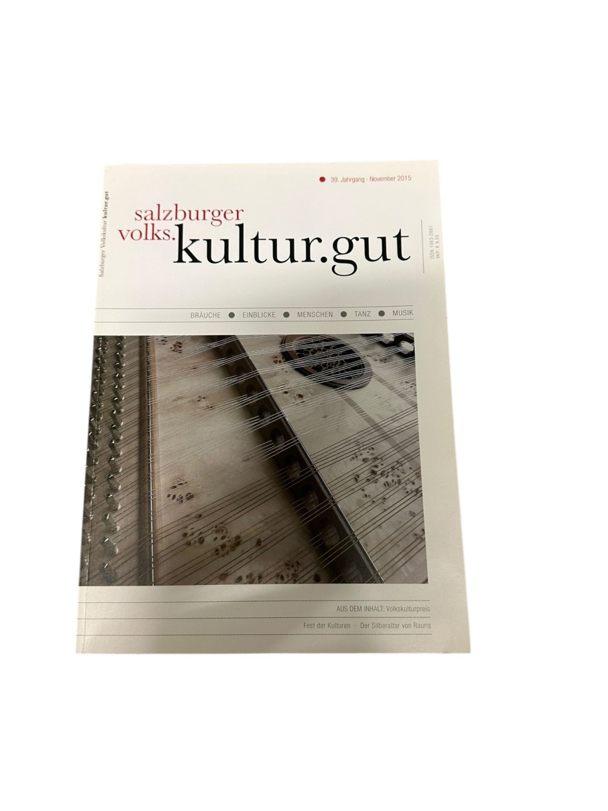 8833 SALZBURGER VOLKS.KULTUR.GUT. NOVEMBER 2015, 39. JAHRGANG +Abb