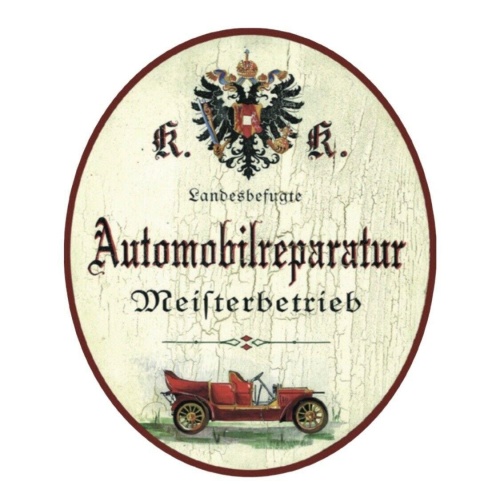 Kuk nostalgie holz schild  automobil reparatur kfz werkstatt meisterbetrieb