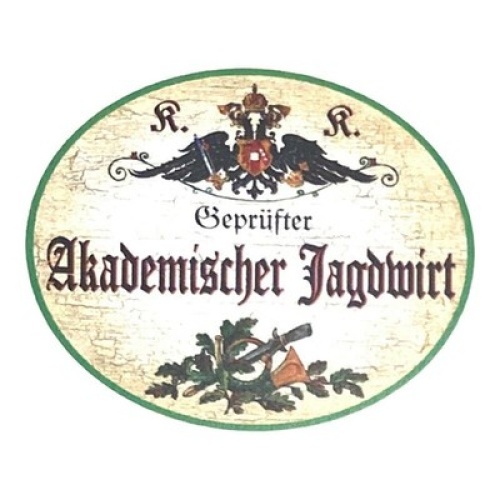 Kuk nostalgie holzschild geprüfter akademischer jagdwirt jagd geschenk