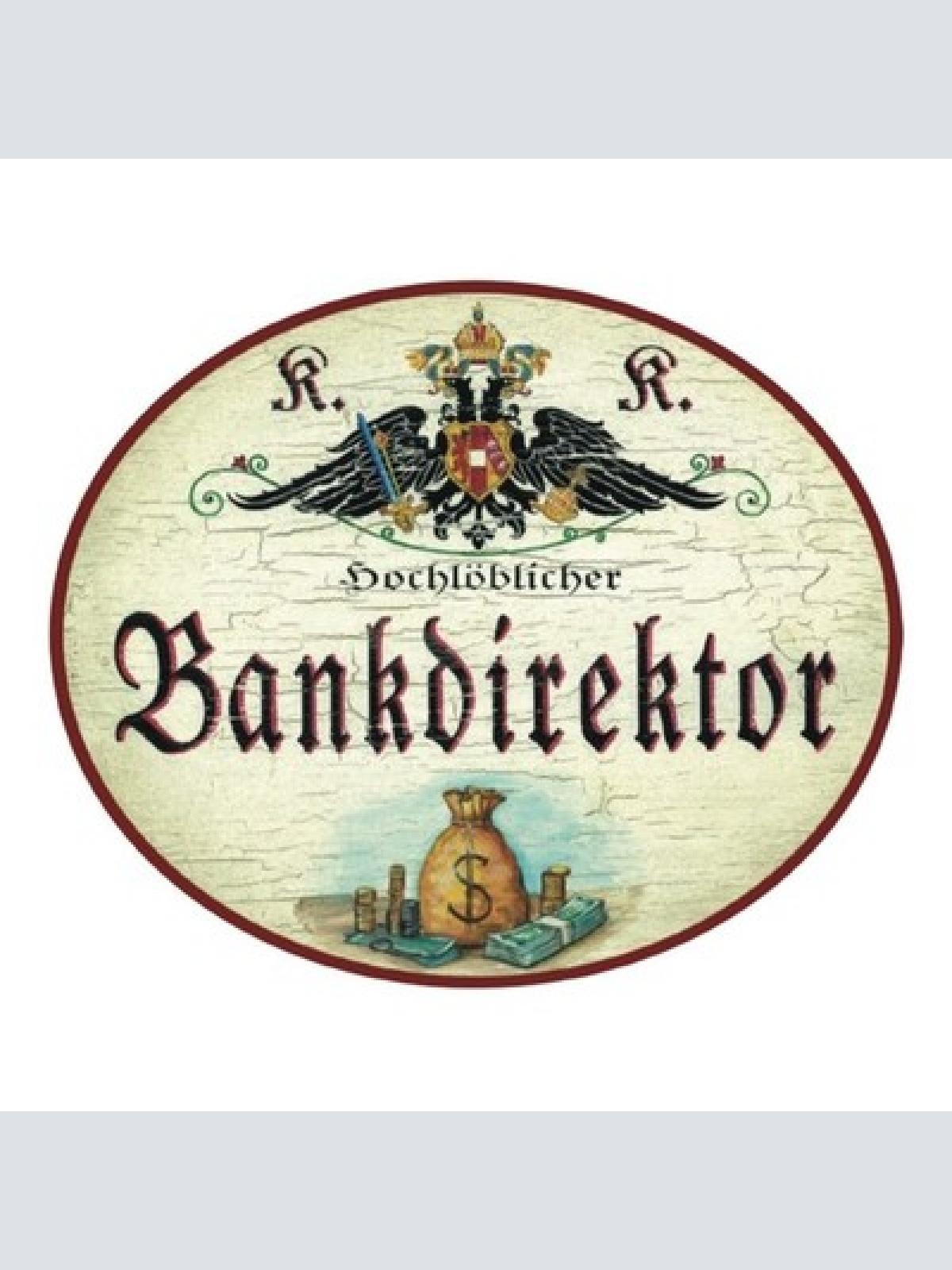 Kuk nostalgie holzschild  div. bankberufe banker
