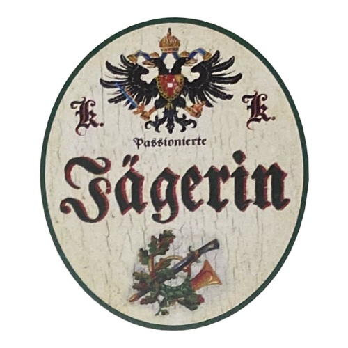 Kuk nostalgie holz schild passionierte jägerin